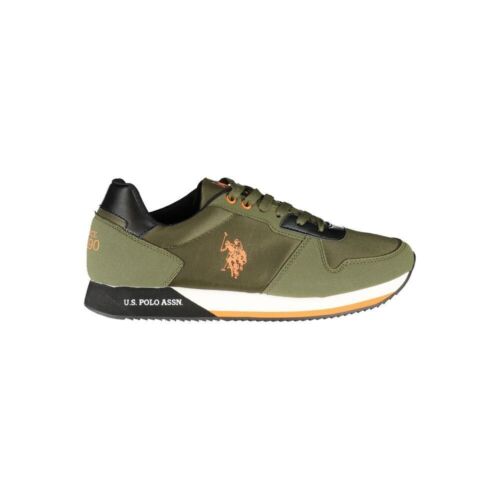 U.s. POLO ASSN. Green Lace-Up Sneakers with Contrast Men's Details Authentic - Picture 1 of 3