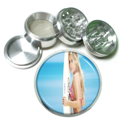 Surfer Pin Up Girls D3 63mm Aluminum Kitchen Grinder 4 Piece Herbs 
