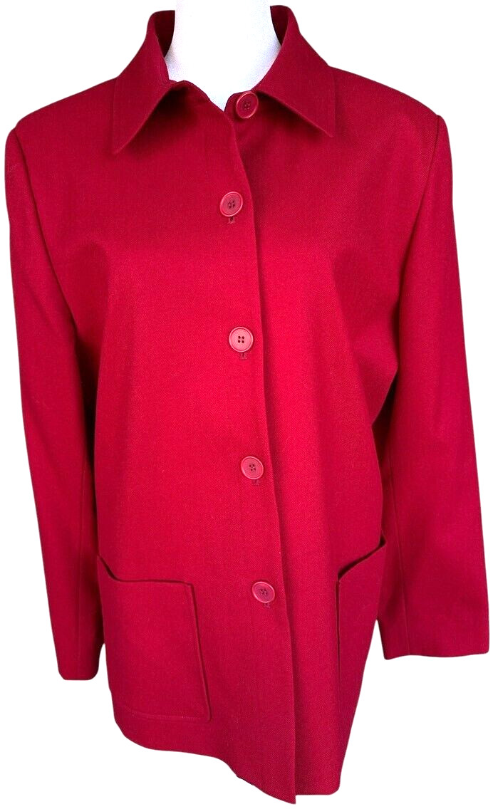 Pendleton Jacket Womens 14 Regular Red Wool Butto… - image 1