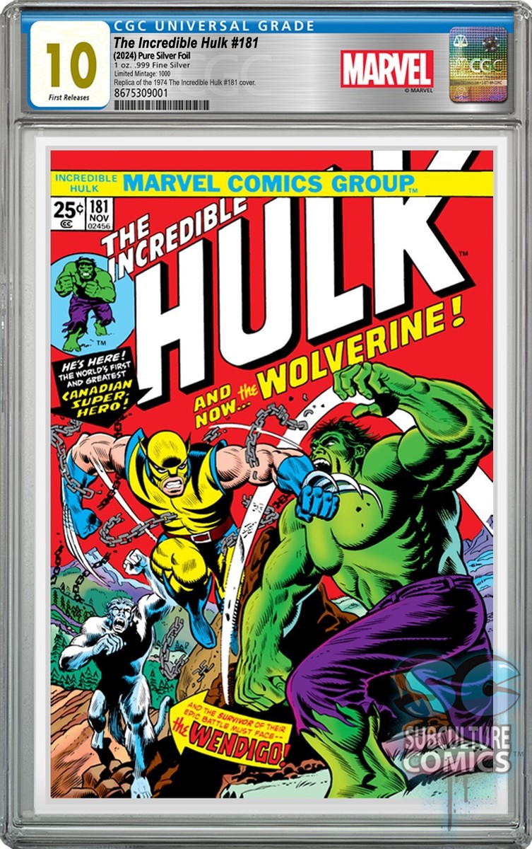 ⭐️PSA10 UNCONTROLLABLE ハルク SP I AM HULK MARVEL COMICS - INCREDIBLE HULK #181 - SILVER FOIL CGC 10 GEM MINT