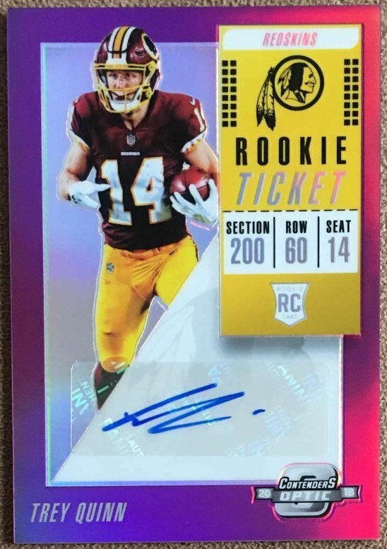 Trey Quinn Panini Contenders Optic #172 Autograph-Purple