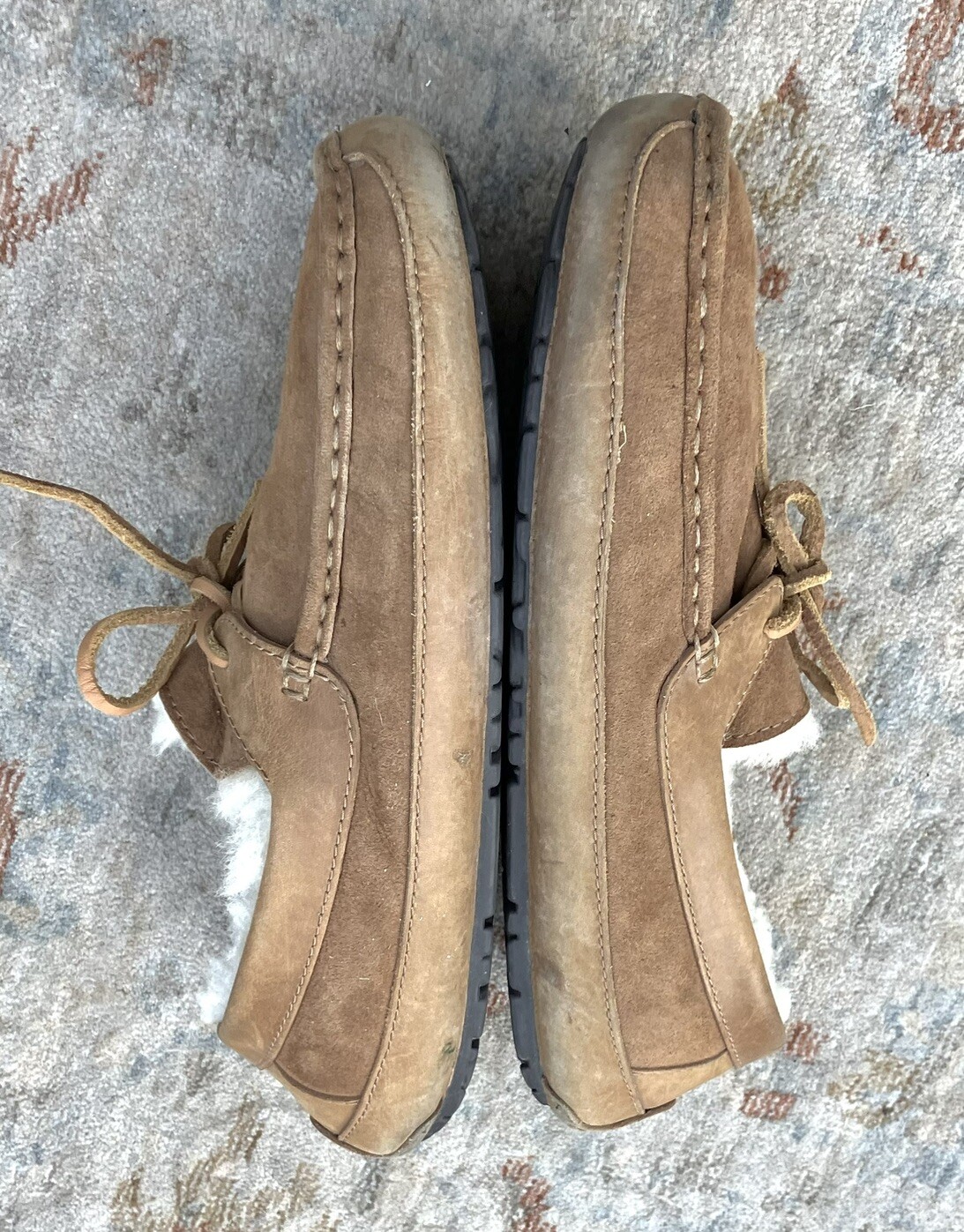 SAOLA Pantofole Ugg scamosciate suola rigida foderate in pile da uomo taglia 11