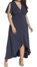 Tart Plus Size 2X Flutter Sleeve, V Neck, Soft Knit Maxi Dress