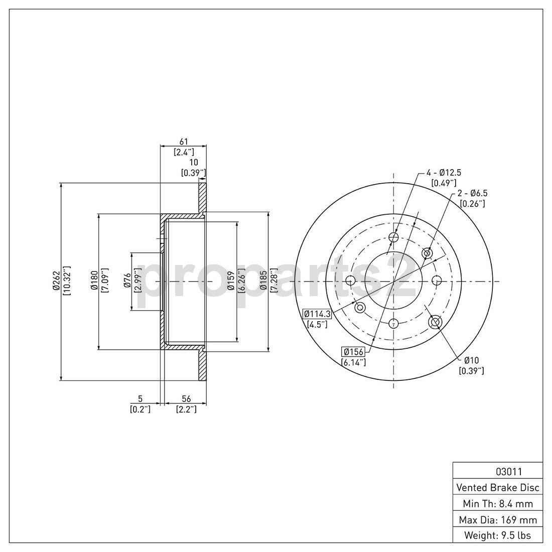 DFC 2 Rear Disc Brake Rotors For Kia Optima 2006 2005 2004 2003 2002