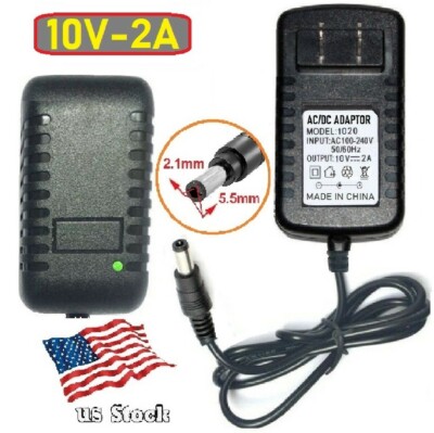10V 2A AC/DC Adapter Power Supply for Home Electrics with 5.5x2.1mm DC Plug