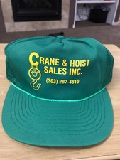 Crane And Hoist Sales Green Construction Mesh SnapBack Trucker Hat Baseball Cap