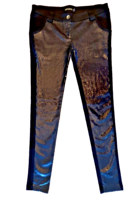 Y2K BLACK SEQUIN PANTS DISCO Boho Glam FESTIVAL ROCKER BABE Goth