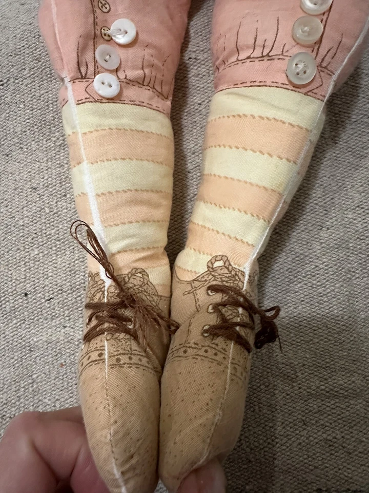 Humpty Dumpty Cumfy Dumfy Handmade Embroidered Plush 60s Pillow Cloth Doll Toys - Image 4 of 4