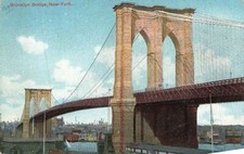 Brooklyn Bridge Panorama View From Below NYC DB c1910 VTG P150
