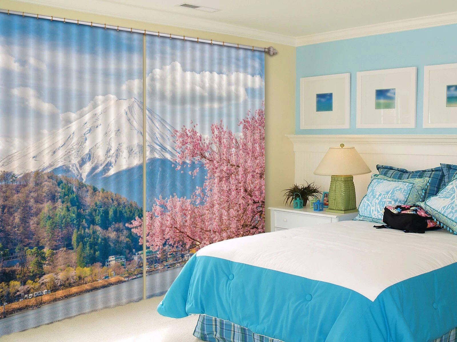3D Snow Mountain Flower ZHUB878 Photo Curtain Window Blockout Fabric Amy 2023
