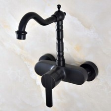 Wall Mount Black oil Antique Brass Kitchen Bathroom Sink Faucet Mixer Tap 2nf839
