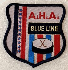 AHA American Hockey Association Blue Line Patch Iron On Rare Logo Amateur