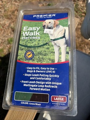 PREMIER EASY WALK HARNESS COLOR GREEN/BLACK SIZE LARGE NEW IN BOX