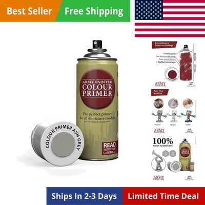 Colour Primer Ash Grey, 400 mL Acrylic Spray Primer, Spray Paint for Miniatur...