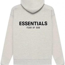 Essentials Fear of God Men Fleece Hoodie Pocket Women Unisex Light Oatmeal NWT S