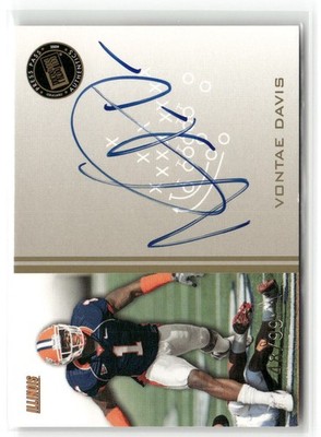 2009 Press Pass Signings Gold /99 Vontae Davis #PPS-VD Rookie Autograph Illinois