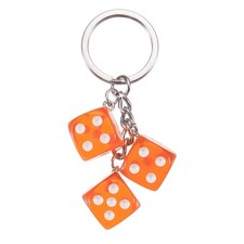 Lucky Dice Keychain Charm, Resin 3D Cube Square Mini Dice Keyrings with 3 Pen...