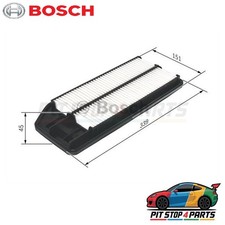 For Honda Accord Air Filter 339 mm Bosch 1987429192 Replacement 2003 - 2008