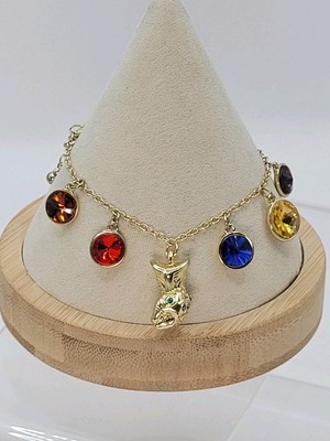 Marvel Avengers Endgame Infinity Stone Charm Bracelet 6.5-7.5'' Gold Plated Gems