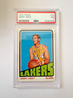 Jerry West 1972 Topps PSA 7 NBA TOP 75 HOF HALL OF FAME LOS ANGELES LAKERS