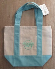 TRADER JOE'S - 2026 Spring Mini Pastel BABY BLUE Canvas Tote Bag