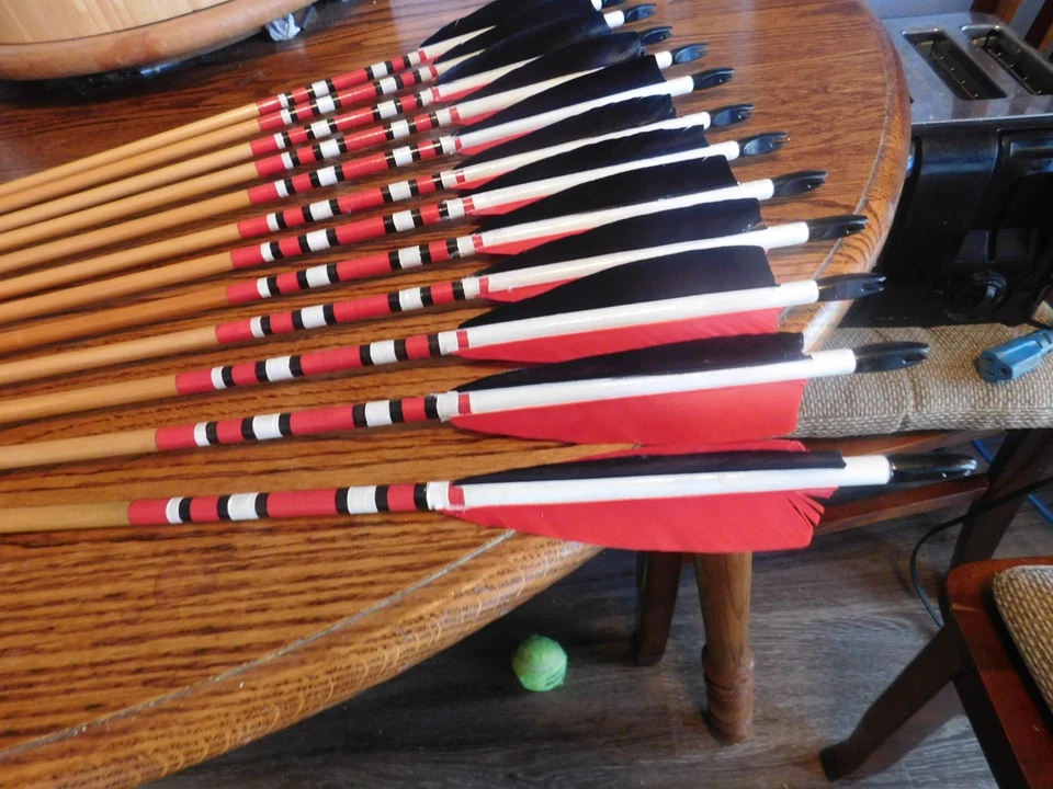 One Dozen New Matching Cedar Arrows - Image 3 of 4