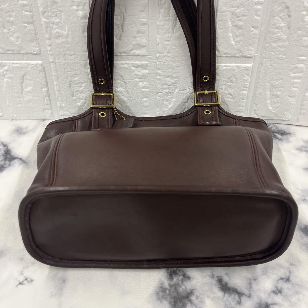 Old Coach 9086 Shoulder Bag Brown galabutan leather Made In Costa