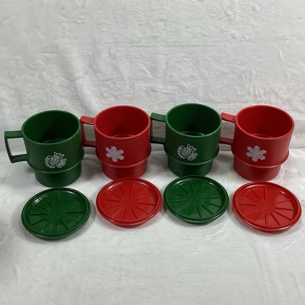 Tupperware Vintage Années 70 - Lot De Gobelets, Fabrication Française