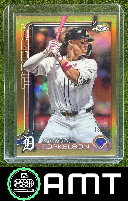 Spencer Torkelson 2025 Topps Chrome Update 18/50 Gold Refractor Tigers