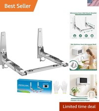 Adjustable Stainless Steel Microwave Wall Mount Rack - Space-Saving Design