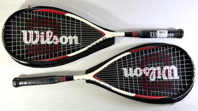 Lot of 2 Wilson Hammer 110 Squash Racquet Rackets 3 3/4'' Grip with Covers NEW