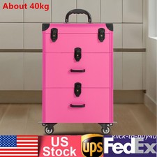 Professional Rolling Makeup Case Lockable Makeup Trolley Case Cosmetic Organizer