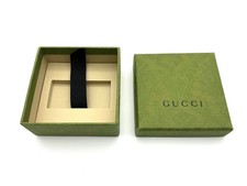 Genuine Gucci OEM Embossed Green Box – Beige Insert, Fixed Lift‑Tab Interior