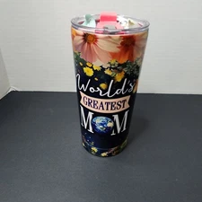 New Greatest Mothers Gift Floral Design 20 Oz. SS Tumbler Hot & Cold with Lid