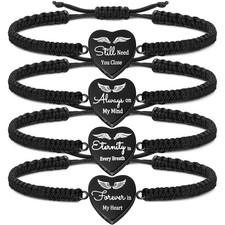 4 Pack Cremation Jewelry Urn Bracelet for Ashes Adjustable Personalized Memor...