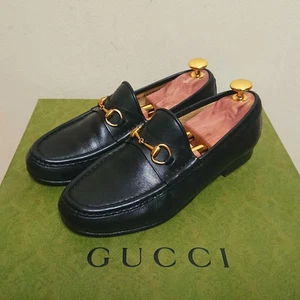 Mocassins femme GUCCI Horsebit cuir noir EU36,5C du Japon 52596K authentiques