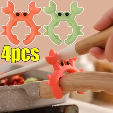 Crab Spatula Holder Silicone Pot Clip Spoon Rest Anti-Scald Kitchen Gadget