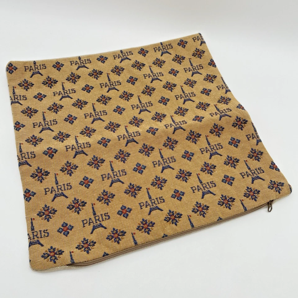 Royal Tapisserie Paris Eiffel Tower Throw Pillow Cover Tapestry France Velvet - Image 1 of 4