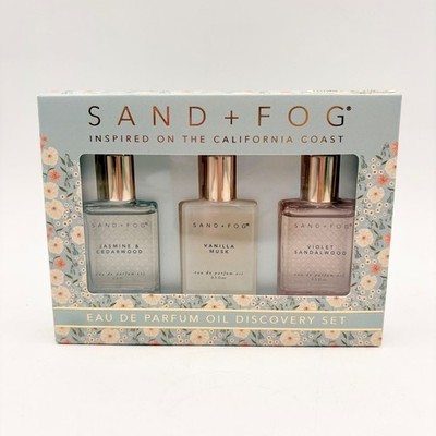 Sand + Fog Eau de Parfum Oil Discovery Set 3-Piece Jasmine Vanilla Violet 0.5oz