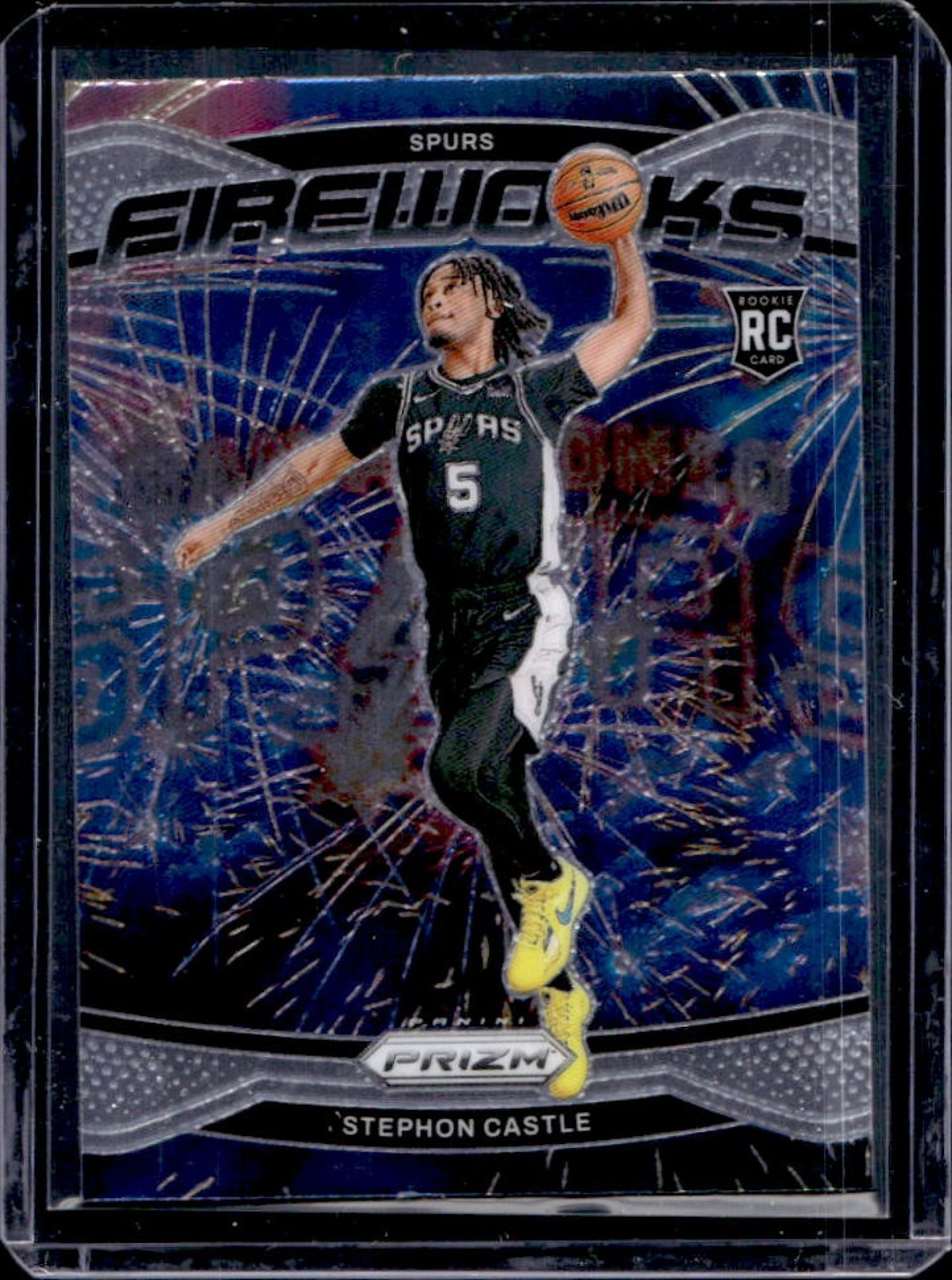 2024-25 Prizm Stephon Castle Fireworks RC Rookie #13 Spurs