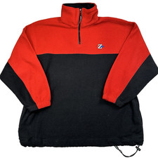 Vtg Mens Jerzees Fleece 1/4 Zip Jacket Sweate...
