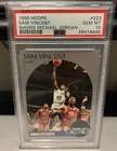 1990 Hoops Sam Vincent #223 With Michael Jordan PSA 10 Gem Mint Wearing #12 Rare