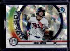 2020 Bowman Royce Lewis Scouts Top 100 Chrome Atomic Refractor #/150 Twins