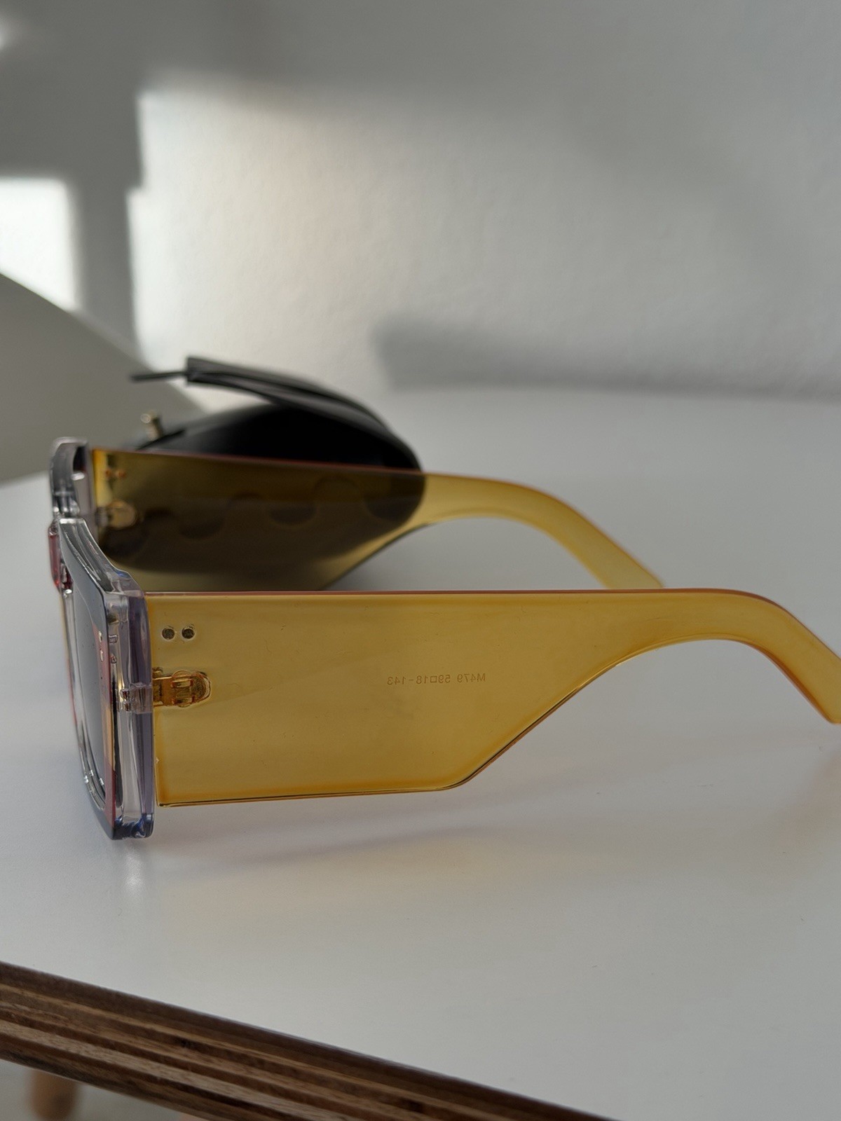 Retro Rectangle Square Flat Top Tinted Sunglasses - image 2