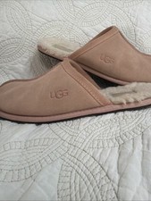 Zapato UGG Scuff Gamuza Piel de Oveja Piel Ligero Sin Cordones Rubor Arena Zapatillas Talla 9