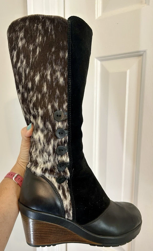 Botas RARAS Overland Para Mujer Maria Piel de Vaca Suela con Agarre Talla 41/10.5 Marrón Negro Foto 2 de 4