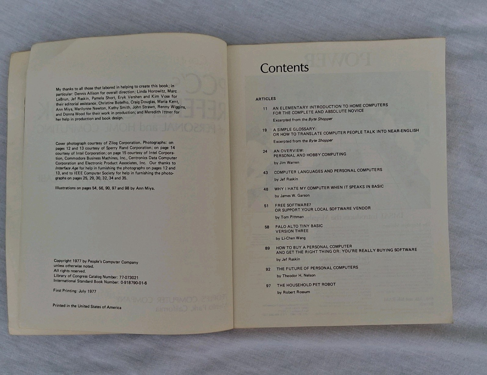 PCC's Reference Book of Personal & Home Computing DWIGHT McCABE 1st Edition 1977