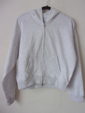 New Bershka Ladies Light Grey Oversize Zip Up Hoodie Size: S RRP:  25.99