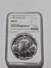 1987 American Silver Eagle - NGC - MS 69
