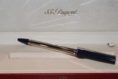 S.T. Dupont Saint Germain Kugelschreiber in versilbert und blau 80er Jahre